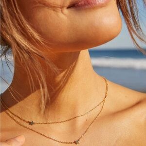 Jennifer Zeuner double Gold plated Star Chain Necklace